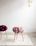 Purple Velvet Knot Stool