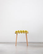 Citron Velvet Woven Stool