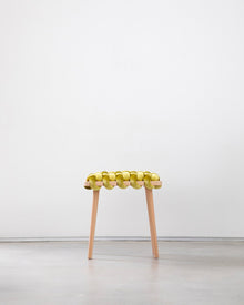 Citron Velvet Woven Stool