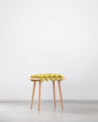 Citron Velvet Woven Stool