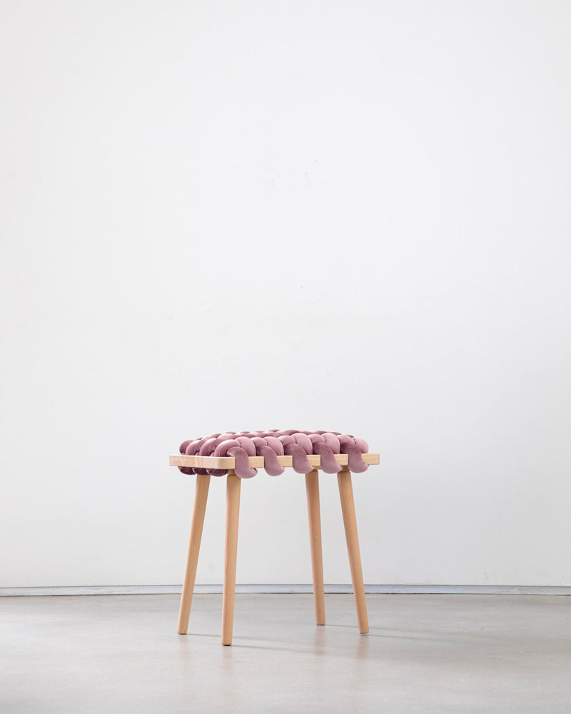 Mauve Velvet Woven Stool