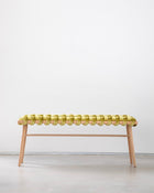 Citron Velvet Woven Bench