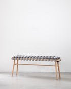 Sterling Grey Velvet Woven Bench