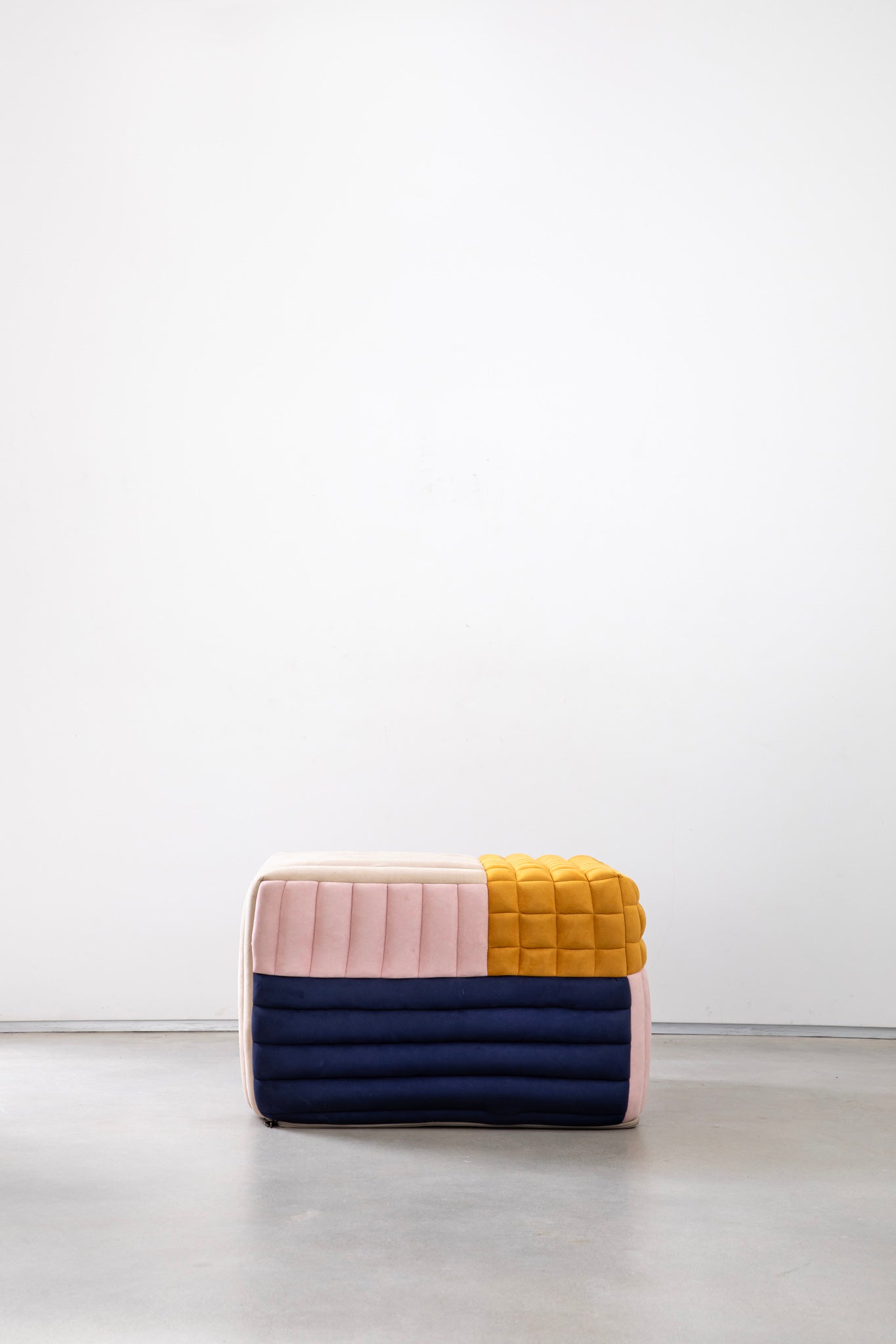 Square Mosaic Ottoman in Multiply colors