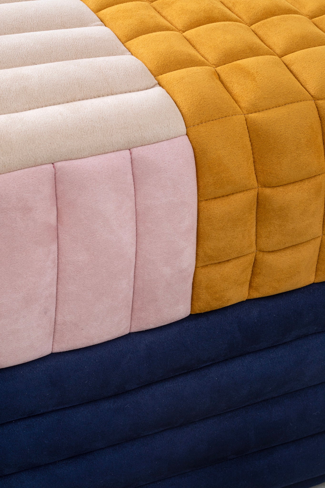 Square Mosaic Ottoman in Multiply colors