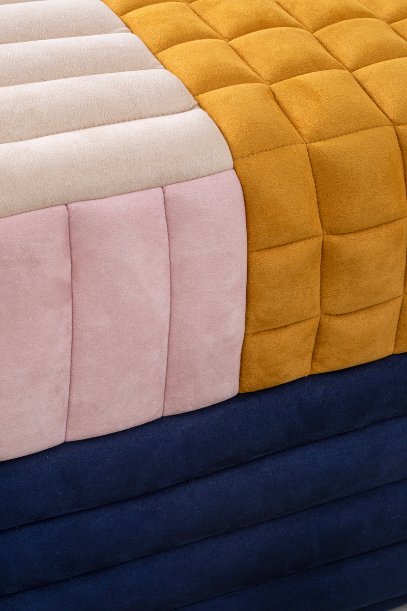 Square Mosaic Ottoman in Multiply colors