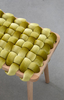 Citron Velvet Woven Stool