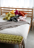 Olive Green Velvet Knot Pillow