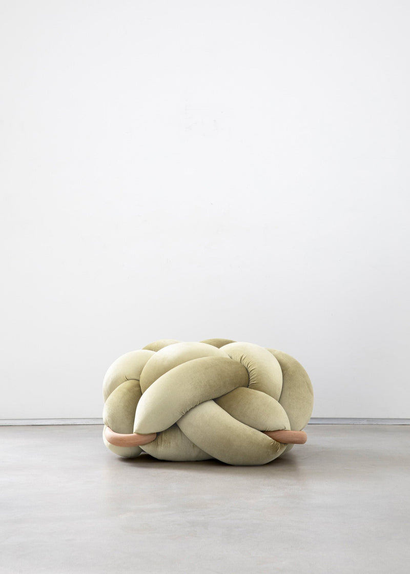 (M) Ivory Knot Floor Cushion