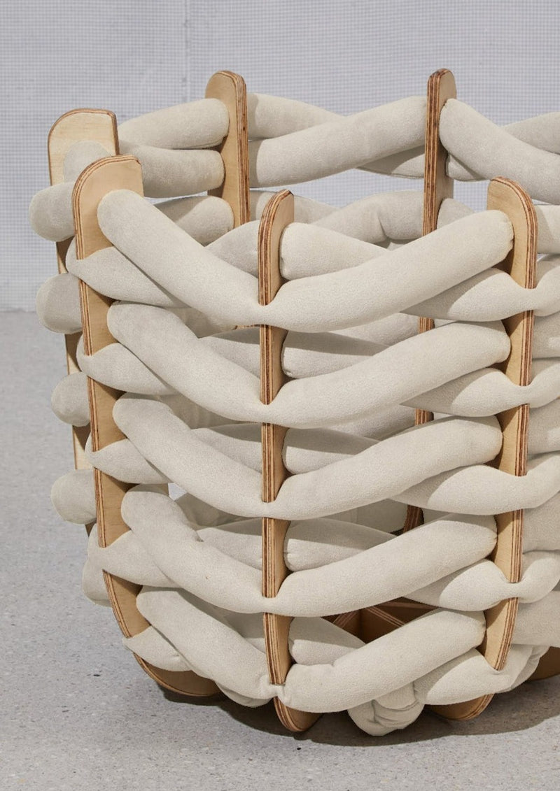 (M) Hull Basket in Stone Ultra suede