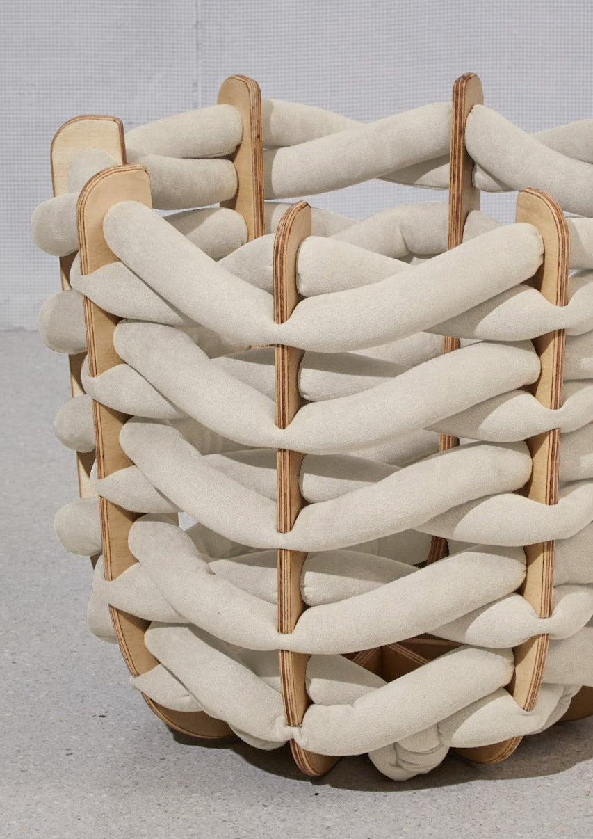 (M) Hull Basket in Stone Ultra suede