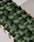 Olive Green Velvet Woven Bench