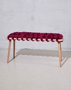 Purple Velvet Woven Bench