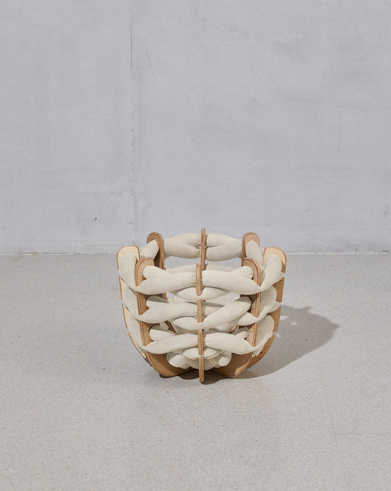 (S) Hull Basket in Stone Ultra suede
