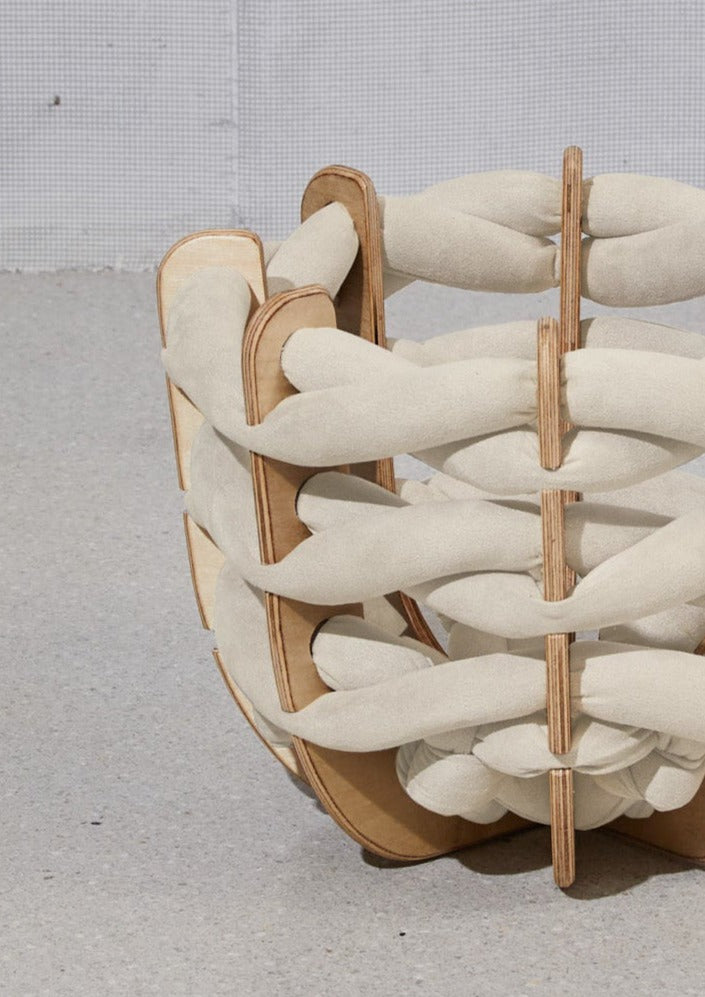 (S) Hull Basket in Stone Ultra suede