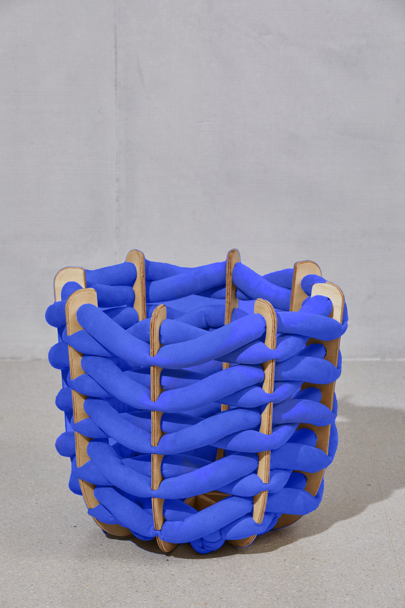 (L) Hull Basket in Cobalt Ultra suede