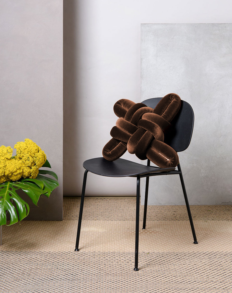 Acorn Velvet Knot Pillow