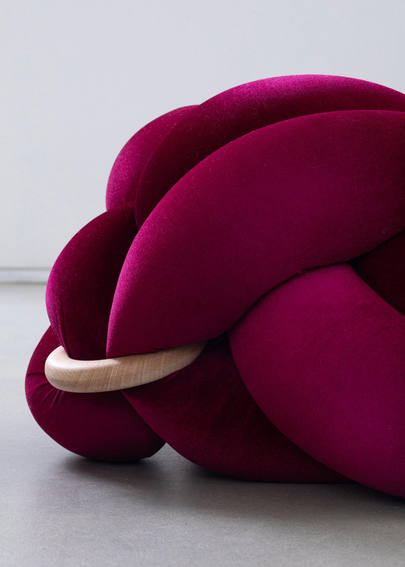 (M) Burgandy Knot Floor Cushion