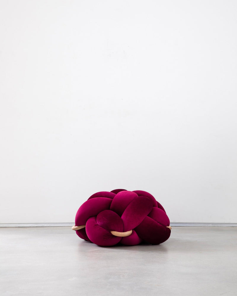 (M) Burgandy Knot Floor Cushion