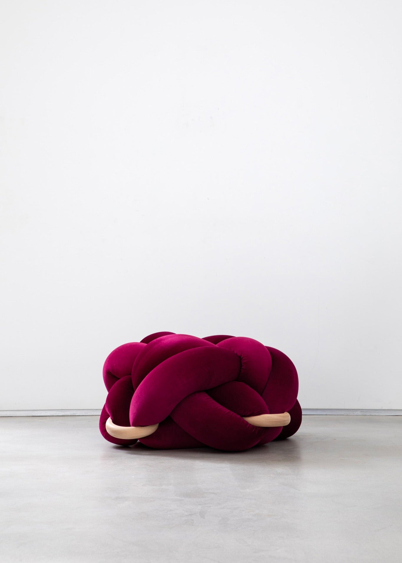 (L) Burgandy Knot Ottoman