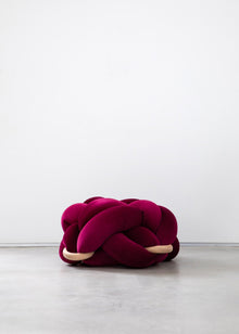 (L) Burgandy Knot Ottoman