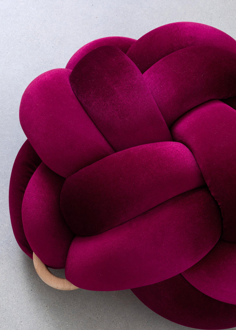 (L) Burgandy Knot Ottoman