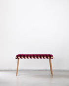 Burgandy Velvet Woven Bench