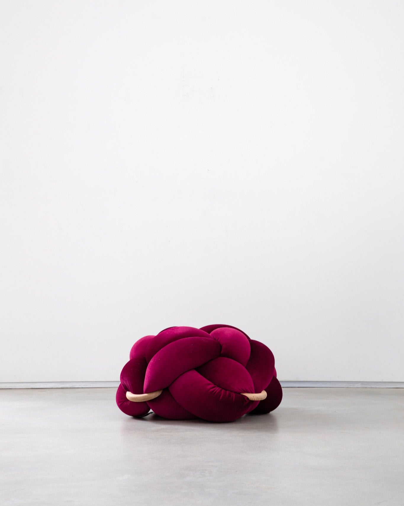 (M) Burgandy Knot Floor Cushion