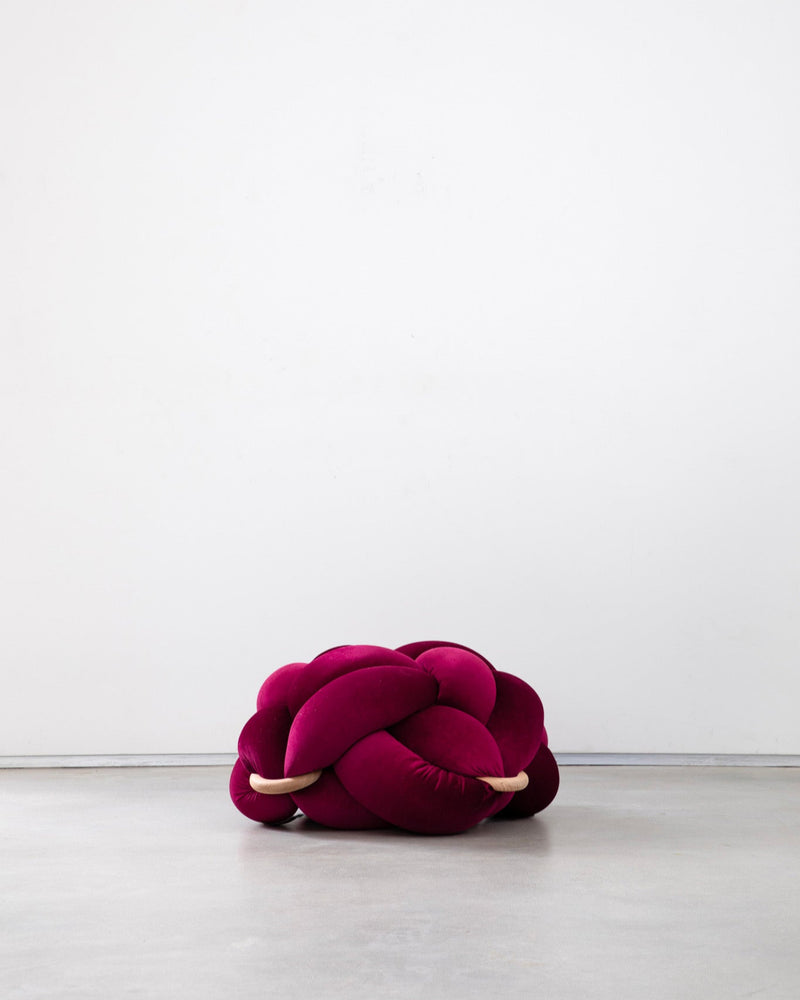 (M) Burgandy Knot Floor Cushion