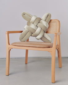 Ivory Velvet Knot Pillow