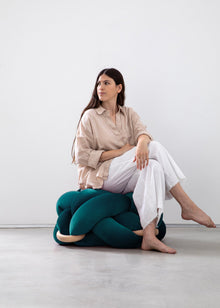 (L) Petrol Knot Ottoman