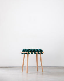 Petrol Velvet Woven Stool