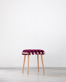 Burgundy Woven Stool
