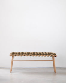 Truffle Velvet Woven Bench