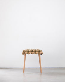 Truffle Velvet Woven Stool